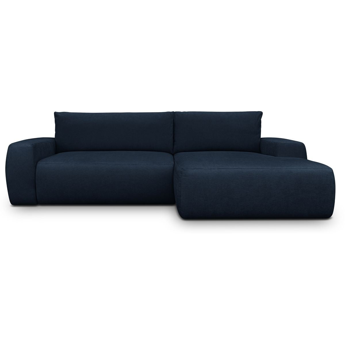 Sonny - Canapé d'Angle Droit Convertible 3 Places en Tissu Chenille - Bleu Foncé