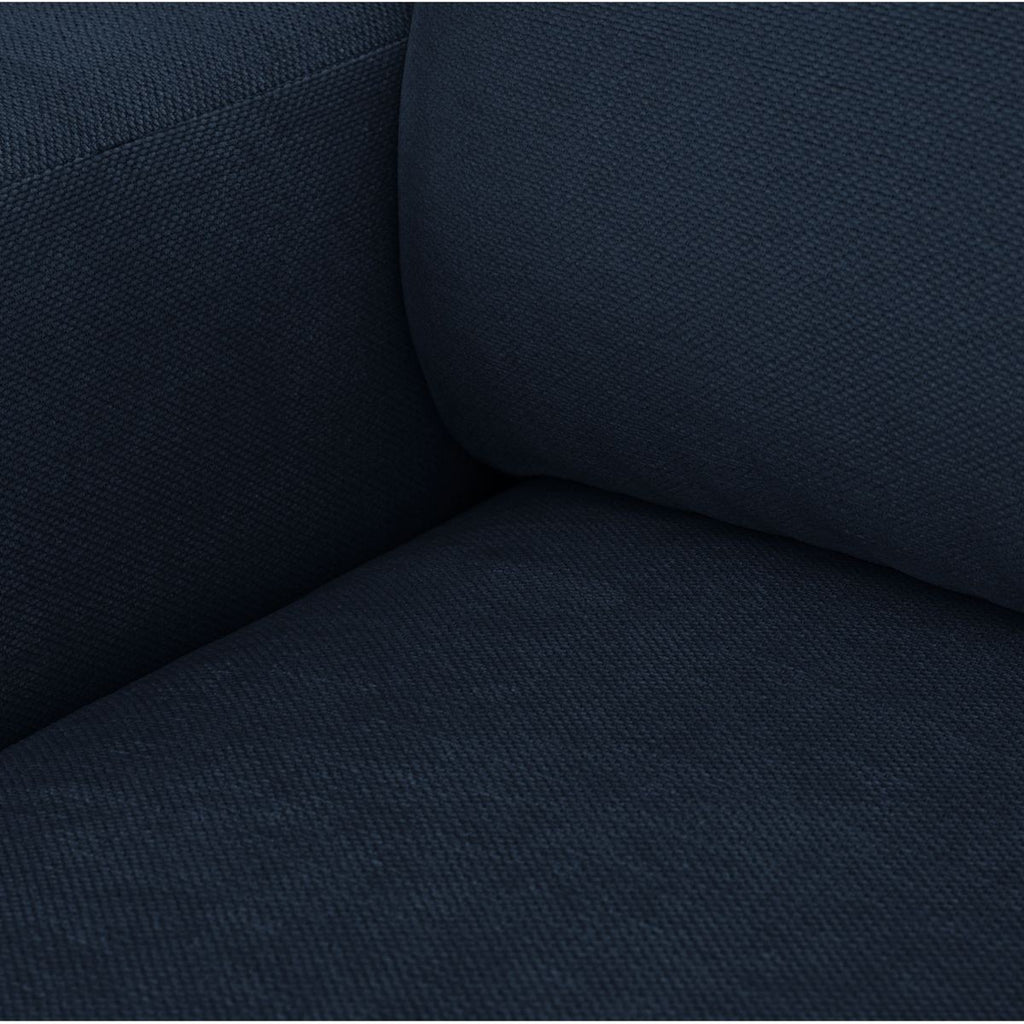 Sonny - Canapé d'Angle Droit Convertible 3 Places en Tissu Chenille - Bleu Foncé