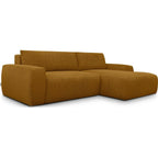 Sonny - Canapé d'Angle Droit Convertible 3 Places en Velours Côtelé - Jaune Moutarde