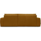Sonny - Canapé d'Angle Droit Convertible 3 Places en Velours Côtelé - Jaune Moutarde