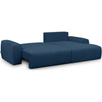 Sonny - Canapé d'Angle Droit Convertible 3 Places en Velours Côtelé - Bleu