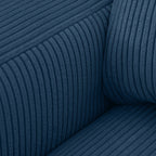 Sonny - Canapé d'Angle Droit Convertible 3 Places en Velours Côtelé - Bleu