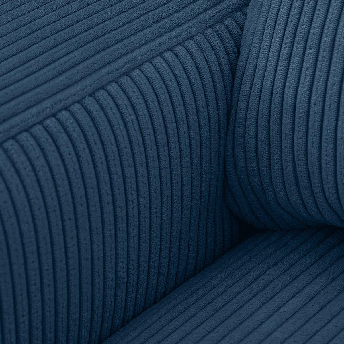 Sonny - Canapé d'Angle Droit Convertible 3 Places en Velours Côtelé - Bleu