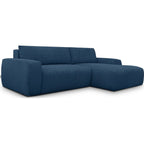 Sonny - Canapé d'Angle Droit Convertible 3 Places en Velours Côtelé - Bleu