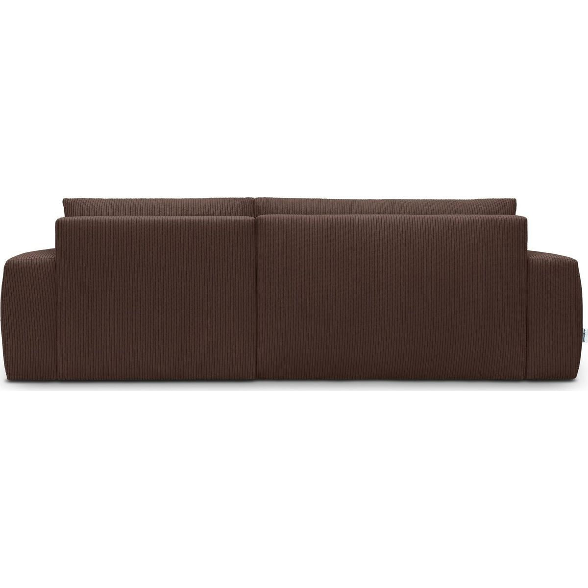 Sonny - Canapé d'Angle Droit Convertible 3 Places en Velours Côtelé - Moka