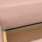 Sonny - Canapé d'Angle Droit Convertible 3 Places en Velours Côtelé - Rose Pâle