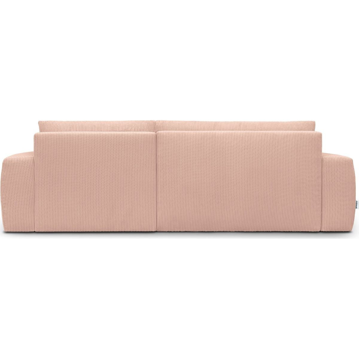 Sonny - Canapé d'Angle Droit Convertible 3 Places en Velours Côtelé - Rose Pâle