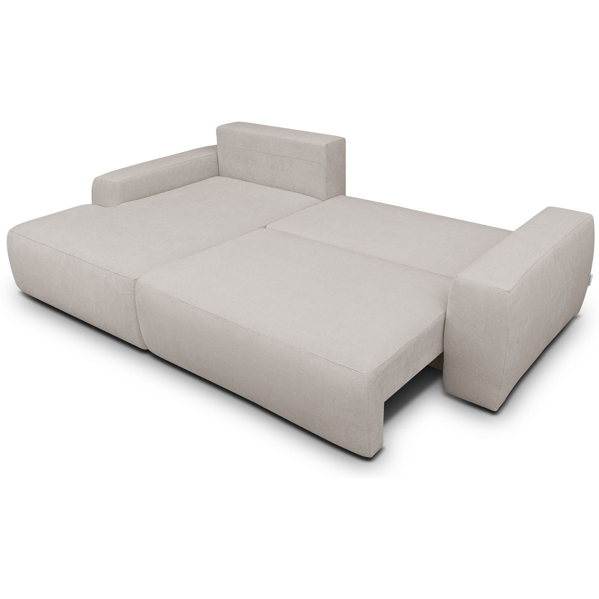 Sonny - Canapé d'Angle Gauche Convertible 3 Places en Tissu Chenille - Taupe