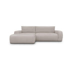 Sonny - Canapé d'Angle Gauche Convertible 3 Places en Tissu Chenille - Taupe