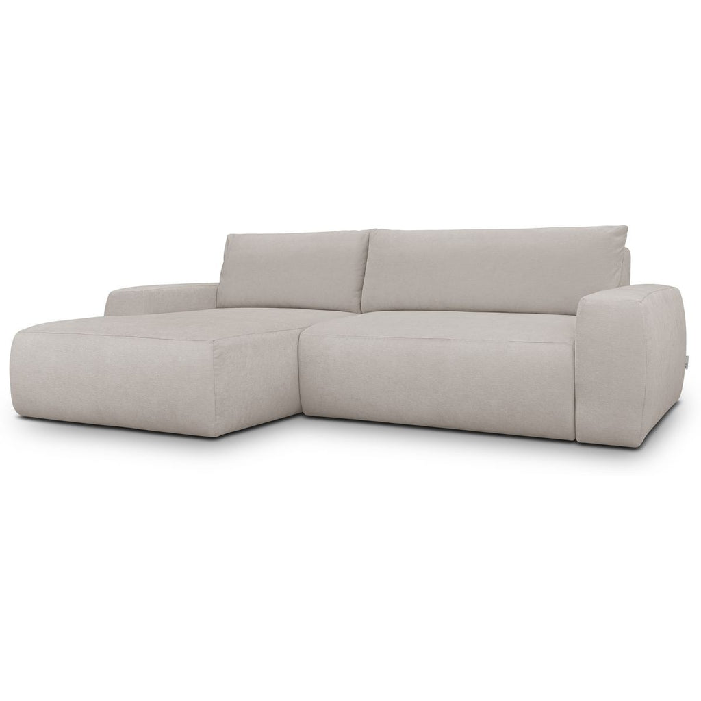 Sonny - Canapé d'Angle Gauche Convertible 3 Places en Tissu Chenille - Taupe