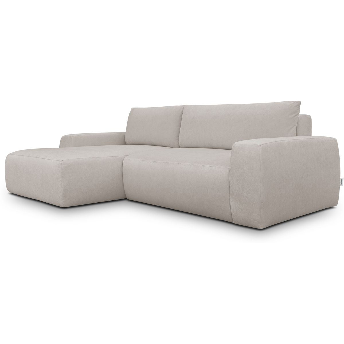 Sonny - Canapé d'Angle Gauche Convertible 3 Places en Tissu Chenille - Taupe
