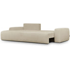 Sonny - Canapé d'Angle Gauche Convertible 3 Places en Tissu Chenille - Beige Foncé
