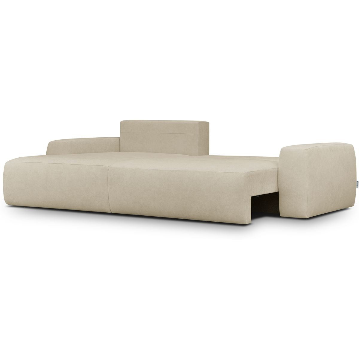 Sonny - Canapé d'Angle Gauche Convertible 3 Places en Tissu Chenille - Beige Foncé