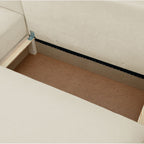 Sonny - Canapé d'Angle Gauche Convertible 3 Places en Tissu Chenille - Beige Foncé
