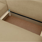 Sonny - Canapé d'Angle Gauche Convertible 3 Places en Tissu Chenille - Miel