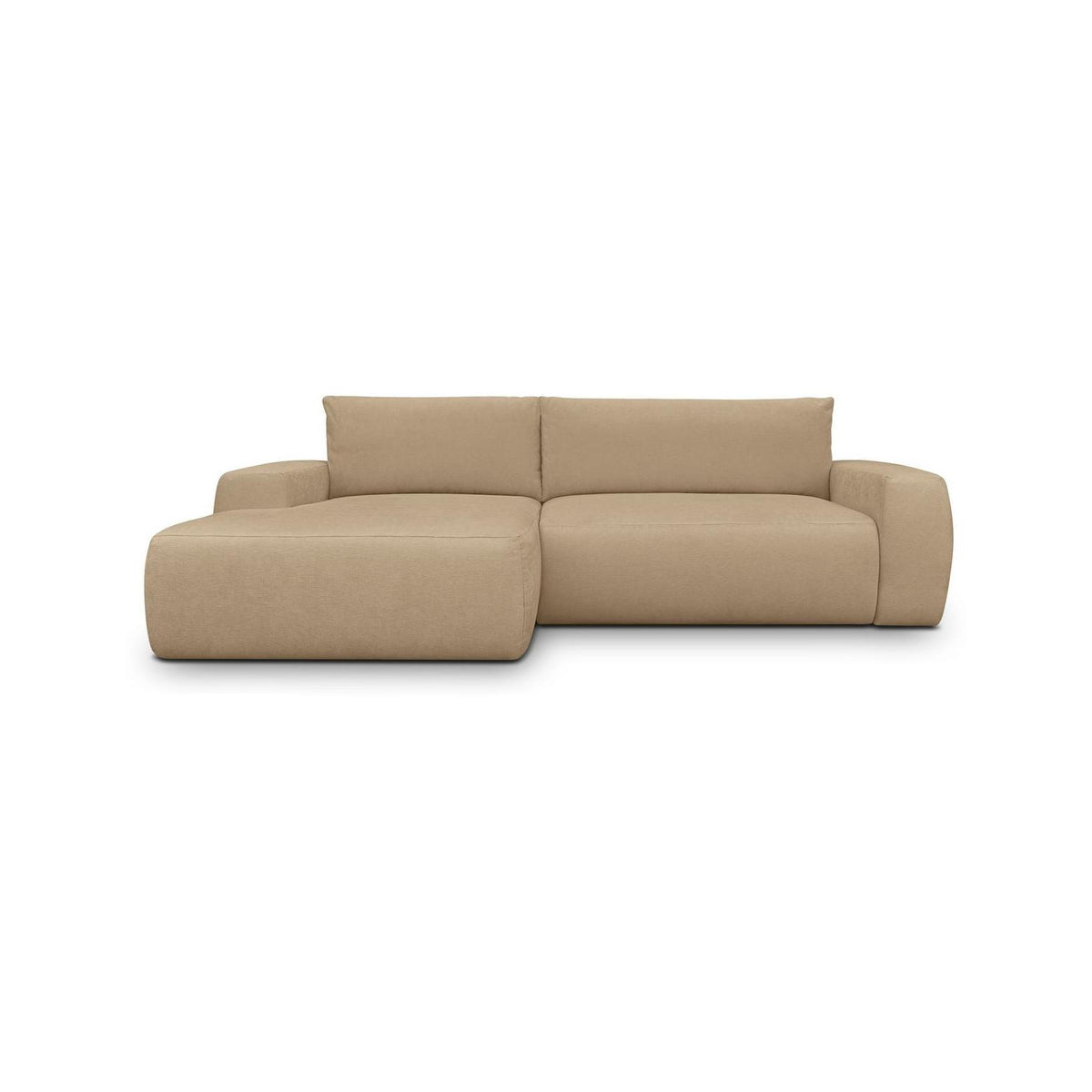 Sonny - Canapé d'Angle Gauche Convertible 3 Places en Tissu Chenille - Moka