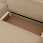 Sonny - Canapé d'Angle Gauche Convertible 3 Places en Tissu Chenille - Moka