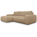 Sonny - Canapé d'Angle Gauche Convertible 3 Places en Tissu Chenille - Moka