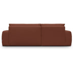 Sonny - Canapé d'Angle Gauche Convertible 3 Places en Tissu Chenille - Rouille Foncé