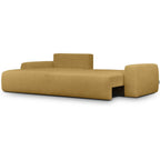 Sonny - Canapé d'Angle Gauche Convertible 3 Places en Tissu Chenille - Jaune Moutarde