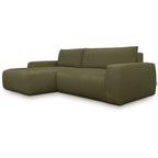 Sonny - Canapé d'Angle Gauche Convertible 3 Places en Tissu Chenille - Vert Kaki