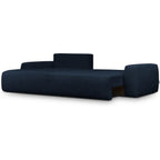 Sonny - Canapé d'Angle Gauche Convertible 3 Places en Tissu Chenille - Bleu Foncé