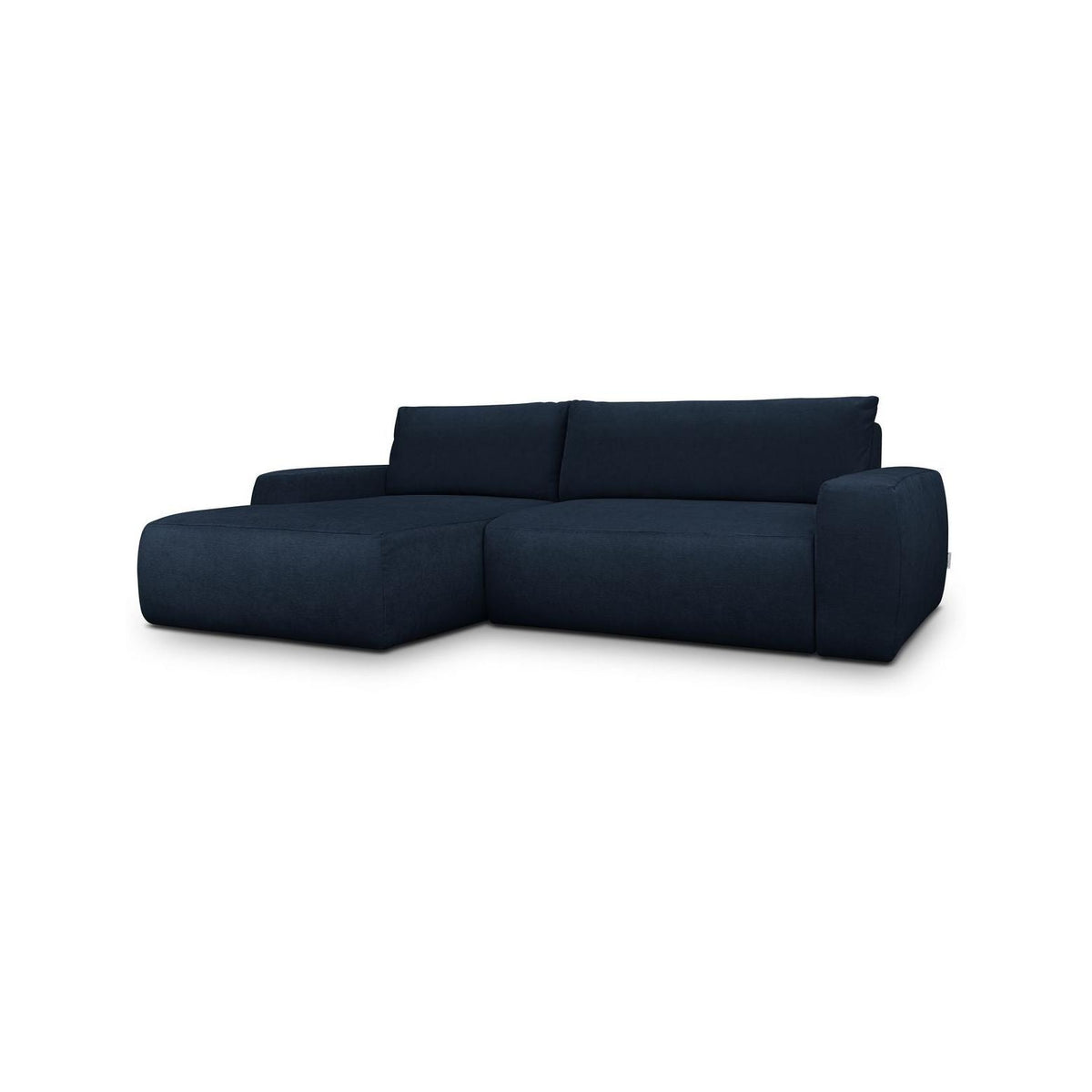 Sonny - Canapé d'Angle Gauche Convertible 3 Places en Tissu Chenille - Bleu Foncé