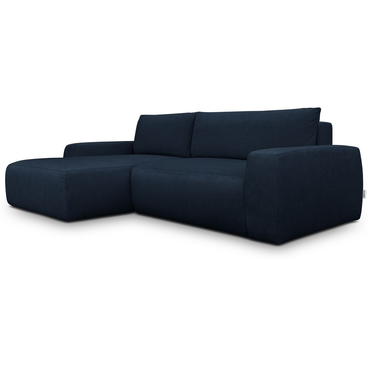 Sonny - Canapé d'Angle Gauche Convertible 3 Places en Tissu Chenille - Bleu Foncé
