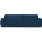 Sonny - Canapé d'Angle Gauche Convertible 3 Places en Velours Côtelé - Bleu