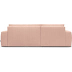 Sonny - Canapé d'Angle Gauche Convertible 3 Places en Velours Côtelé - Rose Pâle