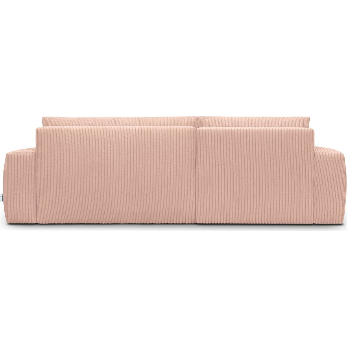 Sonny - Canapé d'Angle Gauche Convertible 3 Places en Velours Côtelé - Rose Pâle