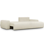Sonny - Canapé d'Angle Droit Convertible 3 Places en Tissu Chenille - Beige