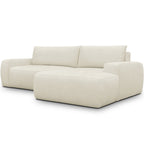 Sonny - Canapé d'Angle Droit Convertible 3 Places en Tissu Chenille - Beige