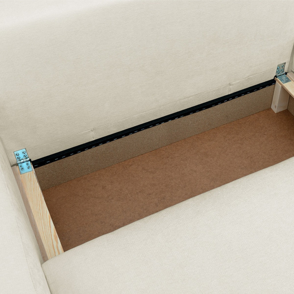 Sonny - Canapé d'Angle Droit Convertible 3 Places en Tissu Chenille - Beige
