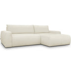 Sonny - Canapé d'Angle Droit Convertible 3 Places en Tissu Chenille - Beige