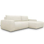Sonny - Canapé d'Angle Droit Convertible 3 Places en Tissu Chenille - Beige