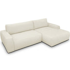 Sonny - Canapé d'Angle Droit Convertible 3 Places en Tissu Chenille - Beige