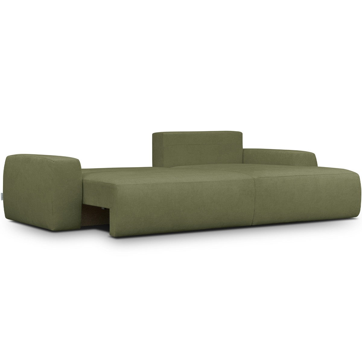 Sonny - Canapé d'Angle Droit Convertible 3 Places en Tissu Chenille - Vert Olive