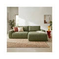 Sonny - Canapé d'Angle Droit Convertible 3 Places en Tissu Chenille - Vert Olive