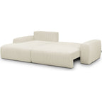 Sonny - Canapé d'Angle Droit Convertible 3 Places en Velours Côtelé - Beige