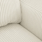 Sonny - Canapé d'Angle Droit Convertible 3 Places en Velours Côtelé - Beige