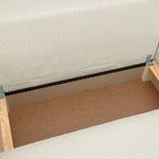 Sonny - Canapé d'Angle Droit Convertible 3 Places en Velours Côtelé - Beige