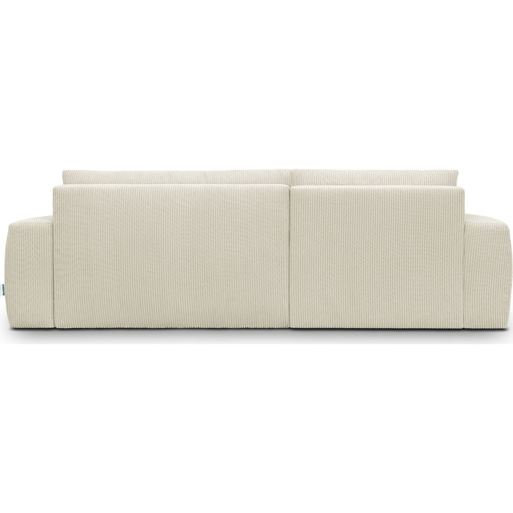 Sonny - Canapé d'Angle Droit Convertible 3 Places en Velours Côtelé - Beige