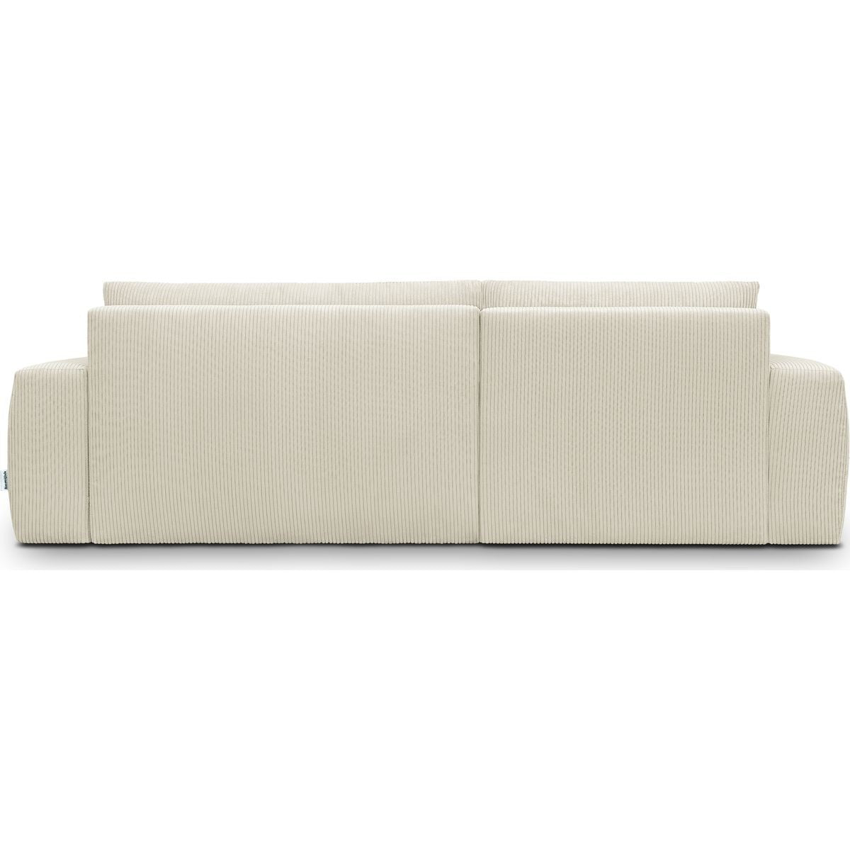 Sonny - Canapé d'Angle Droit Convertible 3 Places en Velours Côtelé - Beige