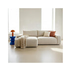 Sonny - Canapé d'Angle Gauche Convertible 3 Places en Tissu Chenille - Beige