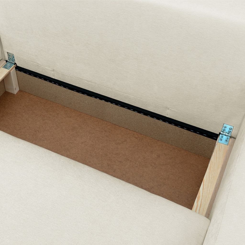 Sonny - Canapé d'Angle Gauche Convertible 3 Places en Tissu Chenille - Beige
