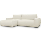 Sonny - Canapé d'Angle Gauche Convertible 3 Places en Tissu Chenille - Beige