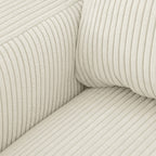 Sonny - Canapé d'Angle Gauche Convertible 3 Places en Velours Côtelé - Beige