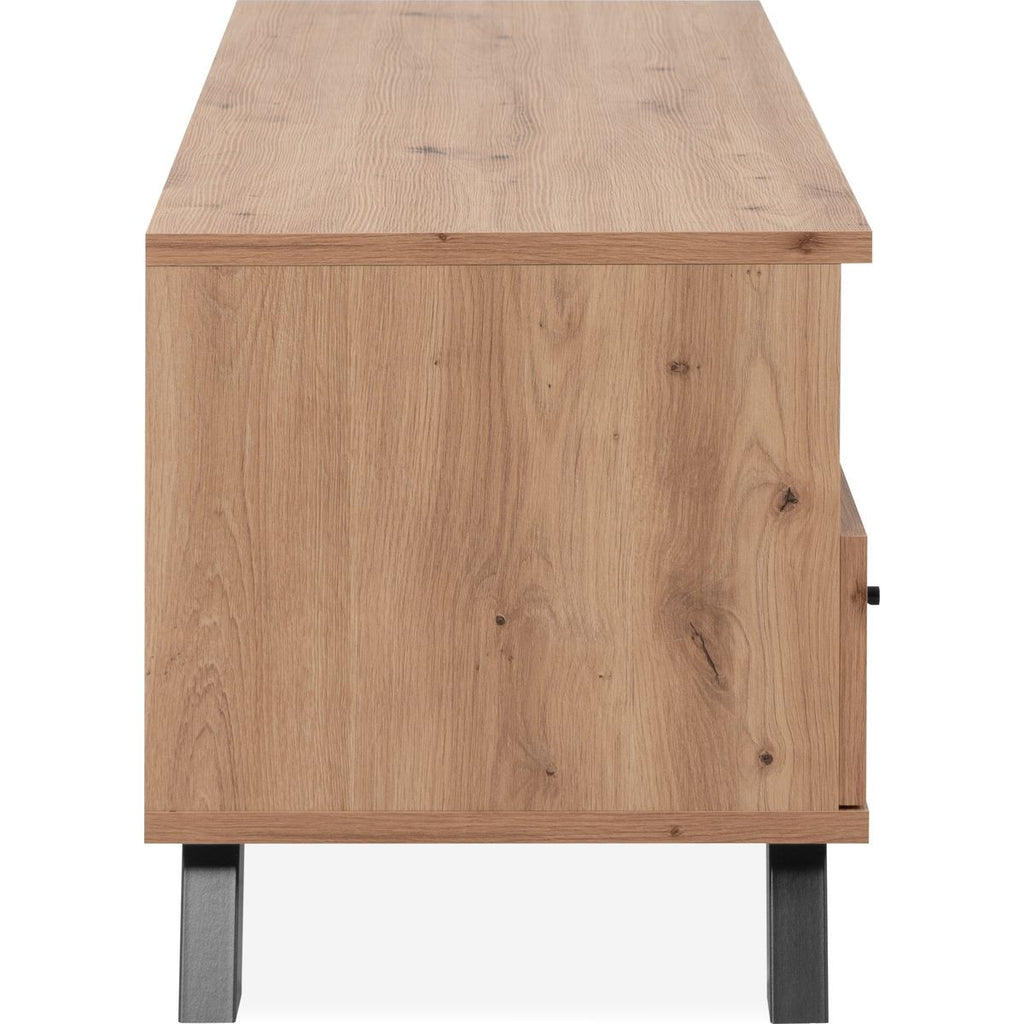 Flavia - Meuble TV 1 Porte 2 Tiroirs Effet Chêne 138 cm - Bois