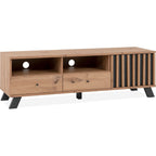 Flavia - Meuble TV 1 Porte 2 Tiroirs Effet Chêne 138 cm - Bois